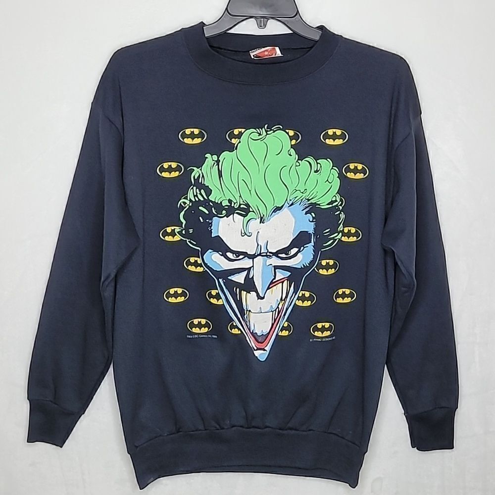 Vintage Joker 1989 Batman DC Comics Crewneck Sweater Size XL‎